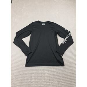 Columbia PFG Shirt Boys Large 14/16 Black Long Sleeve UPF Rash Guard Sun Shirt